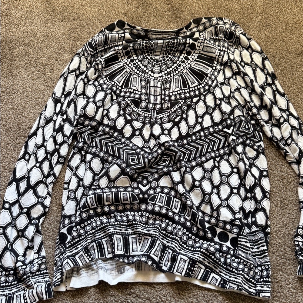 Chico's Embellished Patterned Blouse - image 4